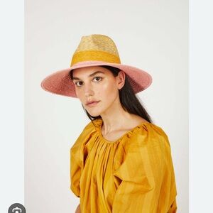 Wyeth Bondi Pink and Gold straw hat